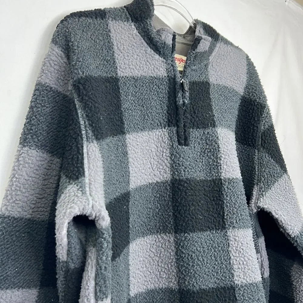 Wrangler Authenticator Quarter Zip Black and Gray fleece Shacket size XL